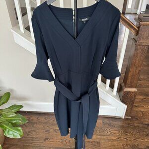 Badgley Mischka Polished Navy Blue Dress - Size 14